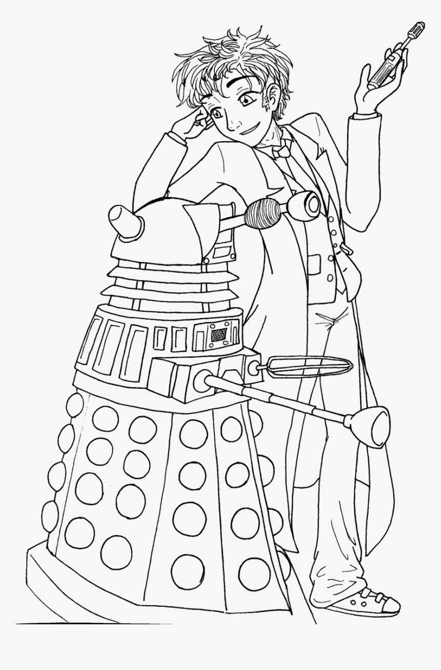 Doctor Who Coloring Pages Doctor Who Line Art Hd Png Download Kindpng
