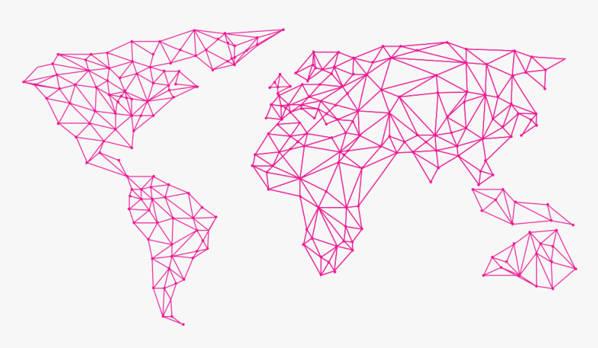 World Map Pink - World Transparent Line Png, Png Download, Free Download