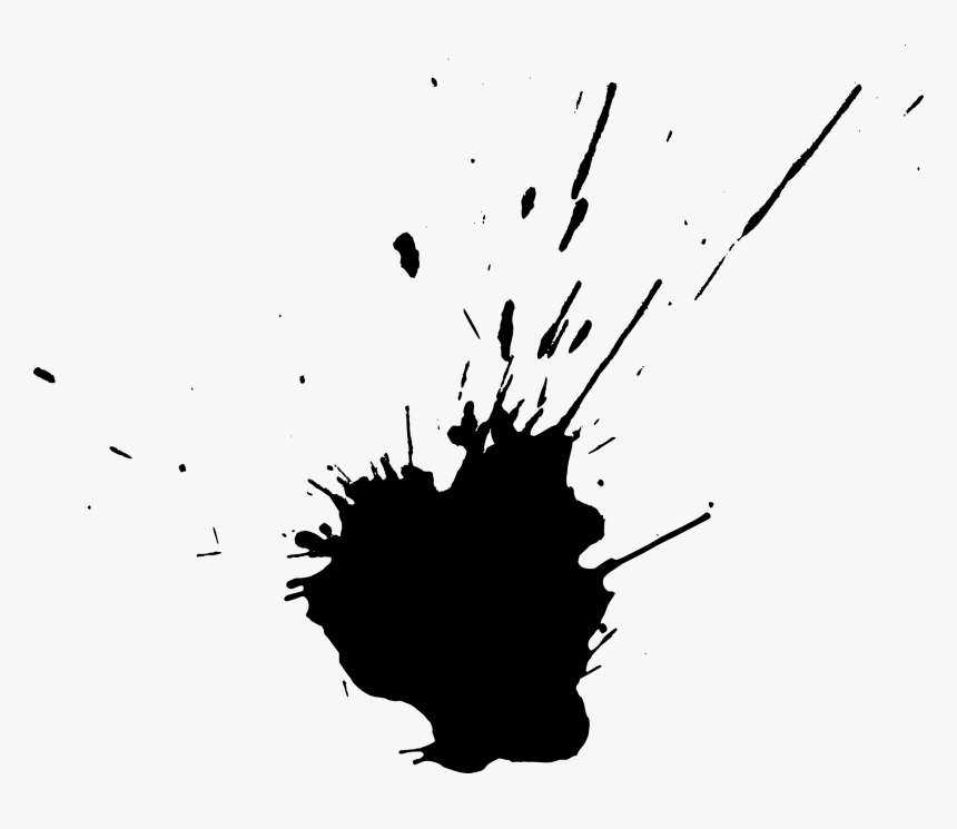 Black And White Monochrome - Transparent Black Splat, HD Png Download, Free Download