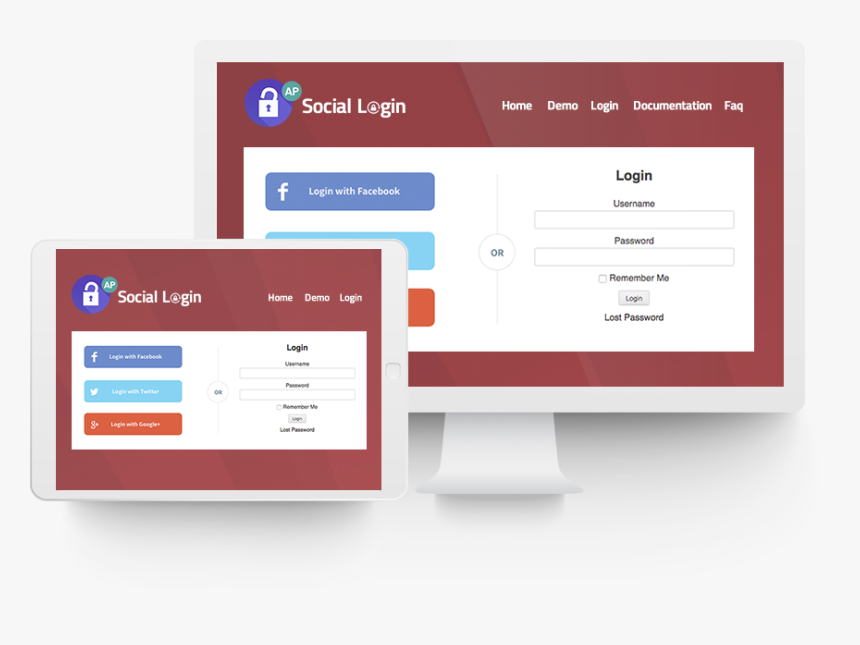 Social Login, HD Png Download, Free Download