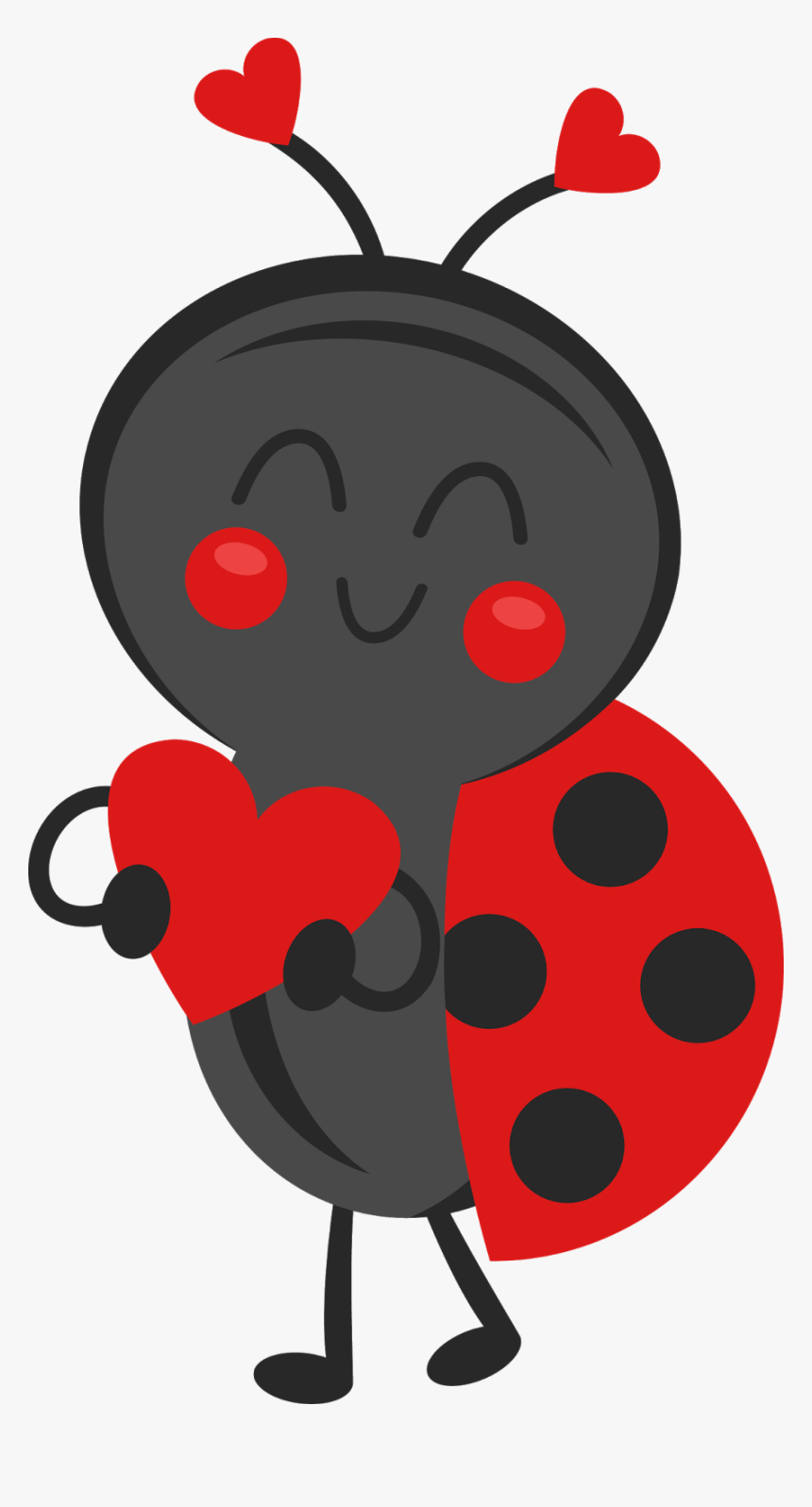 Bug Clipart Valentine - Lady Bug Valentine Clipart, HD Png Download, Free Download