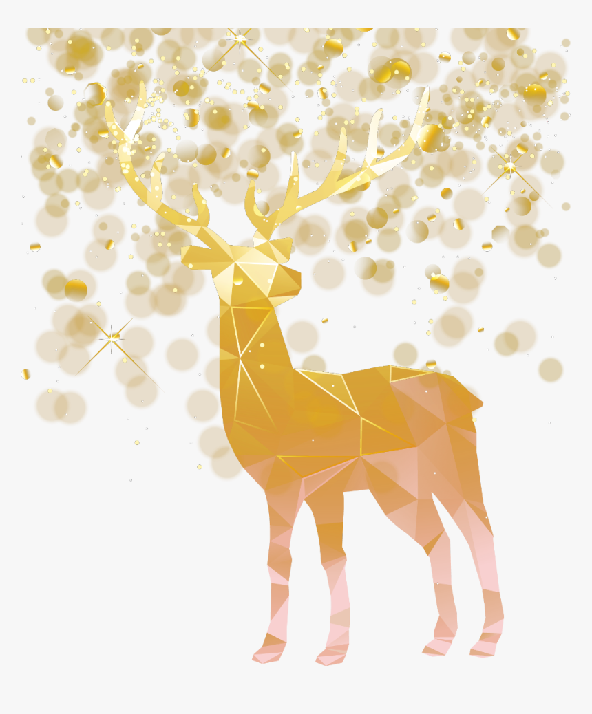 #gold #lights #brokeh #deer #geometricanimal #gold - Deer Icon Gold, HD Png Download, Free Download
