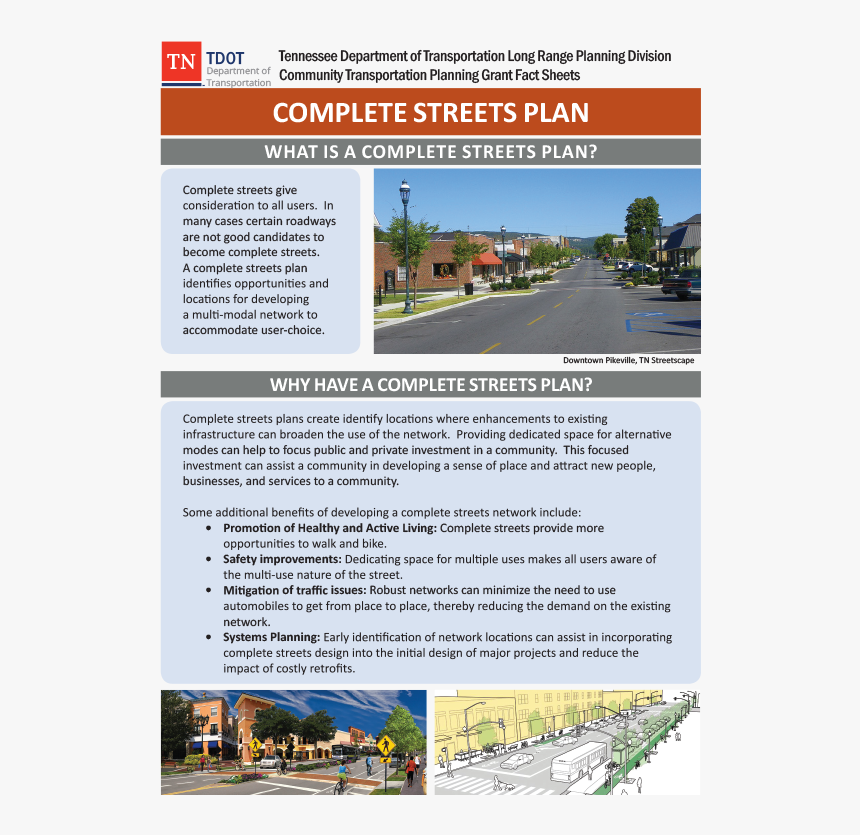 Tdot Ctpg Factsheets Completestreets - Highway, HD Png Download, Free Download