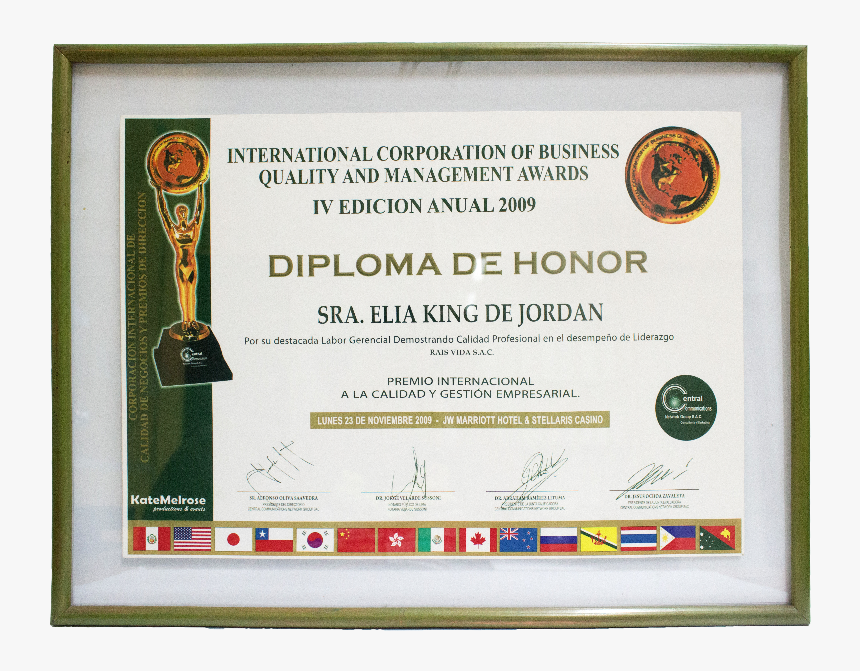 Premio Internacional A La Calidad Y Gestion Empresarial - Diplomas De Campeonato Voley, HD Png Download, Free Download