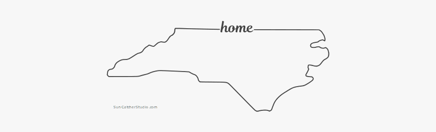 Free North Carolina Outline With Home On Border, Cricut - Line Art, HD Png Download, Free Download