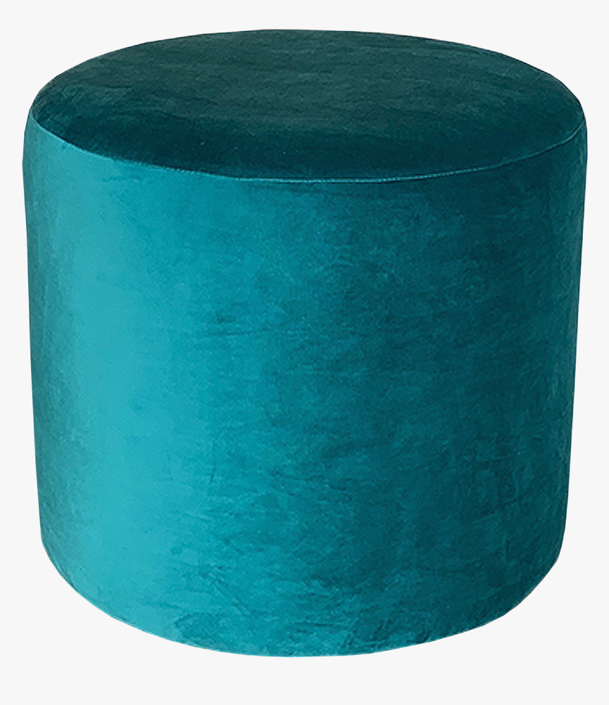 Small Round Ottoman Teal Velvet, HD Png Download, Free Download