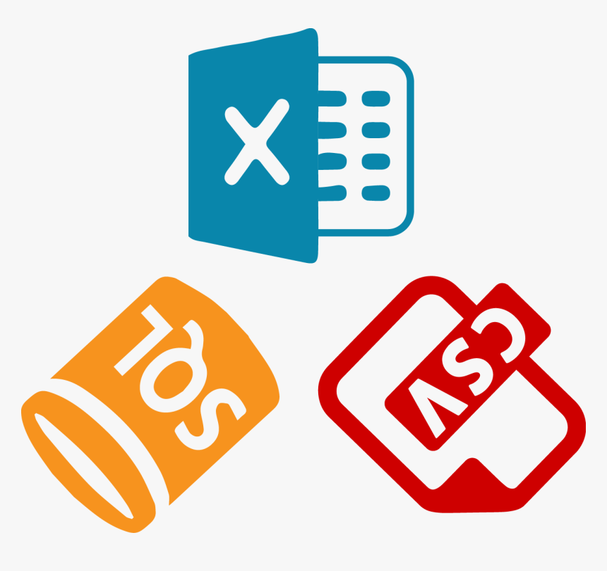 Graphic Illustrating Excel, Csv, And Sqlserver Export, HD Png Download, Free Download