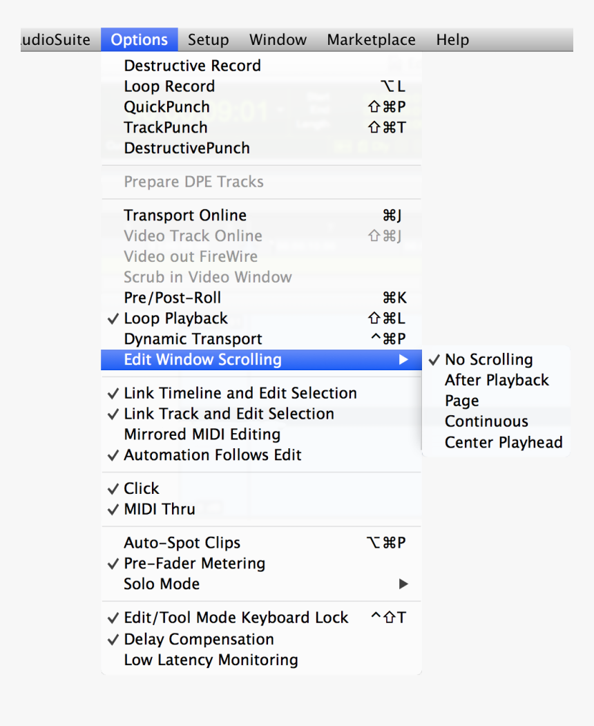 Pro Tools Options Menu, HD Png Download, Free Download