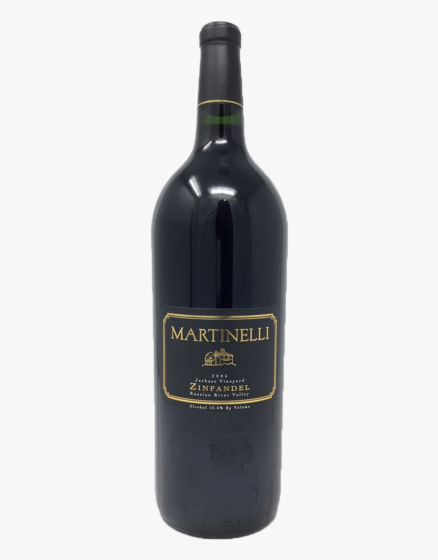 Martinelli Jackass Vineyard Zinfandel 2006 - Wine Bottle, HD Png Download, Free Download