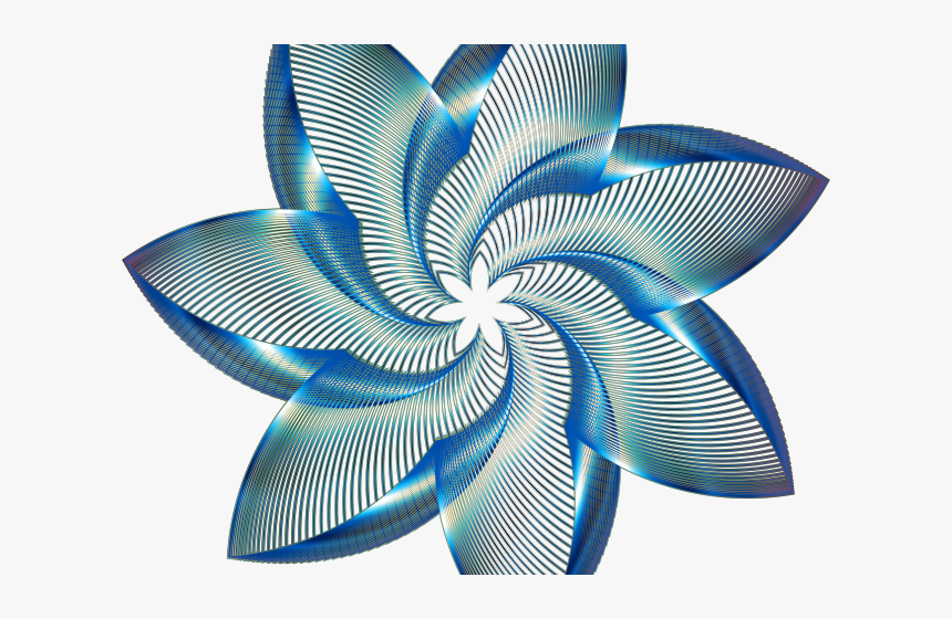 Decorative Line Blue Clipart Flower - Art, HD Png Download, Free Download