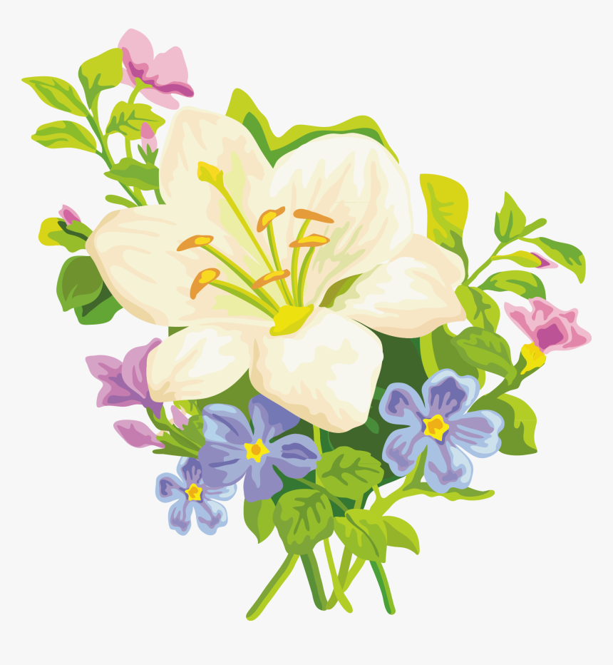 Banner Royalty Free Belladonna Flower Easter Clip - Clipart Of Lily Flowers, HD Png Download, Free Download