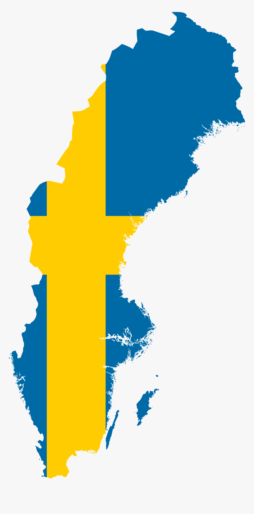 Waterfalls In Sweden - Sweden Map With Flag, HD Png Download, Free Download