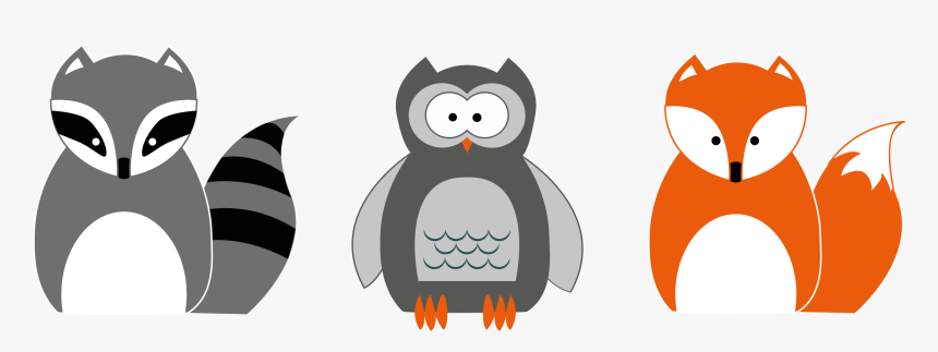 Raccoon Owl And Fox Clip Arts - Fox And Raccoon Cartoon, HD Png Download, Free Download