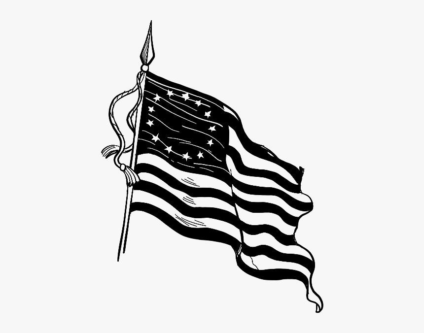 American Revolutionary War Flags Black And White, HD Png Download - kindpng