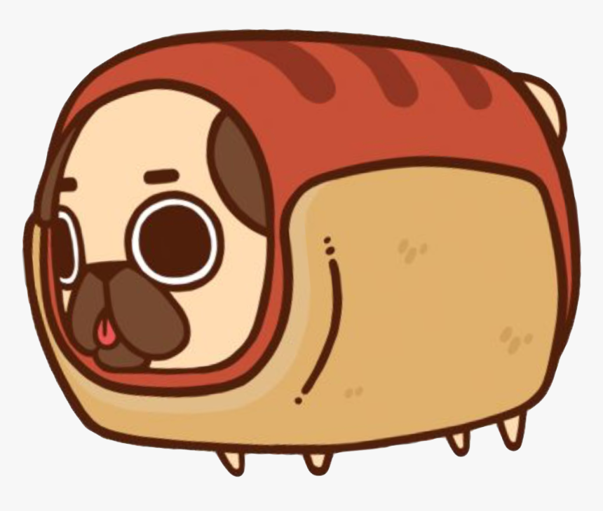 Transparent Hot Dog Cartoon Png - Puglie Pug Hot Dog, Png Download, Free Download