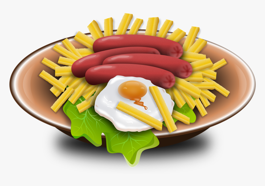 Hot Dog Egg Fried Egg Png Image - Chips And Fried Egg Clipart, Transparent Png, Free Download