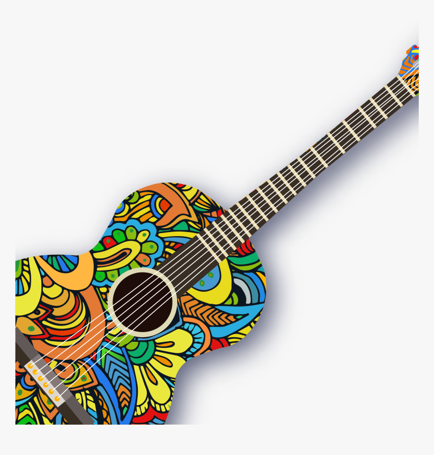 Ukulele Pattern Creative Guitar Vector Acoustic - Guitar Abstract Background, HD Png Download, Free Download