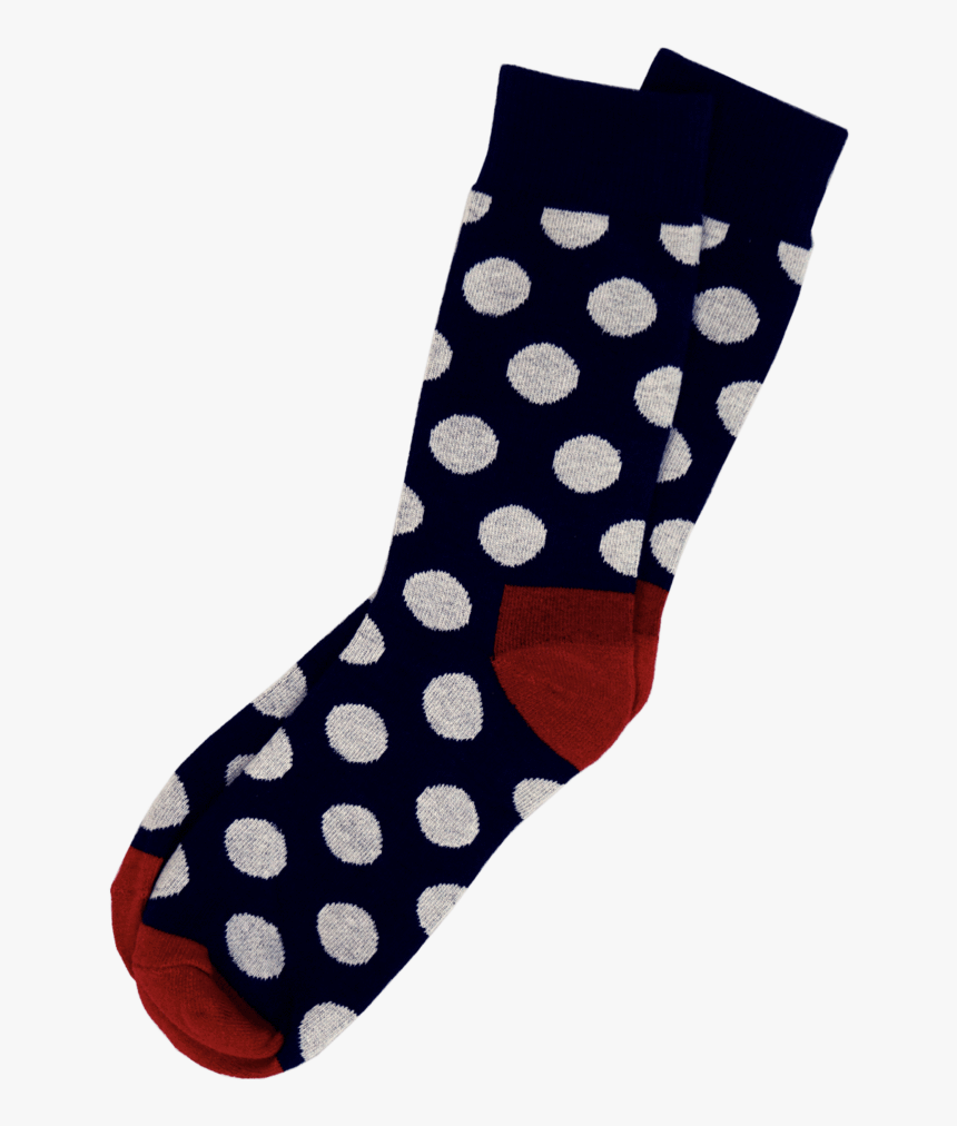 Men"s Navy And White Polka Dot Dress Socks - Sock, HD Png Download, Free Download