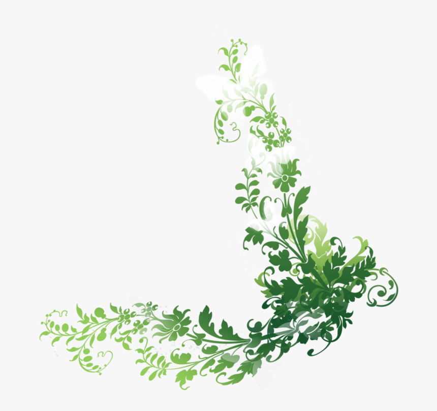 Flowerspng - Corner - Border Simple Png Green Transparent PNG - 1024x768 -  Free Download on NicePNG