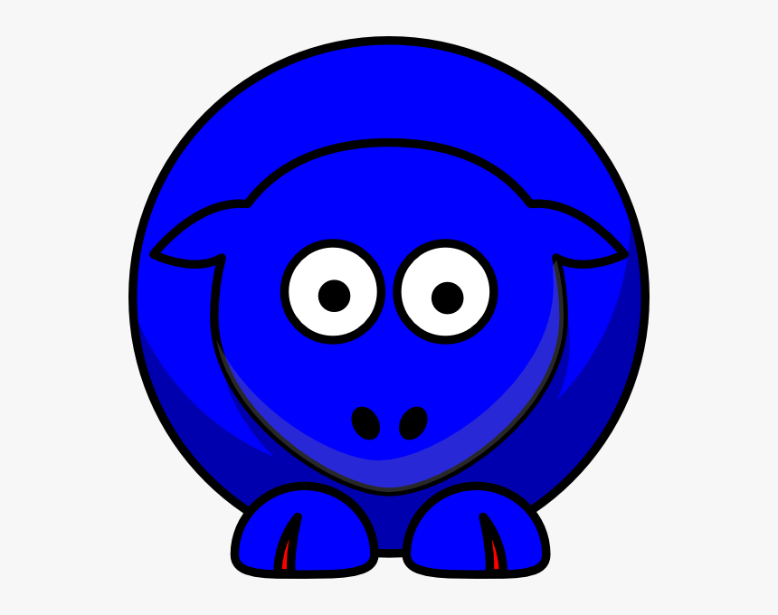 Sheep Looking Straight Blue With Red Toes Svg Clip, HD Png Download, Free Download