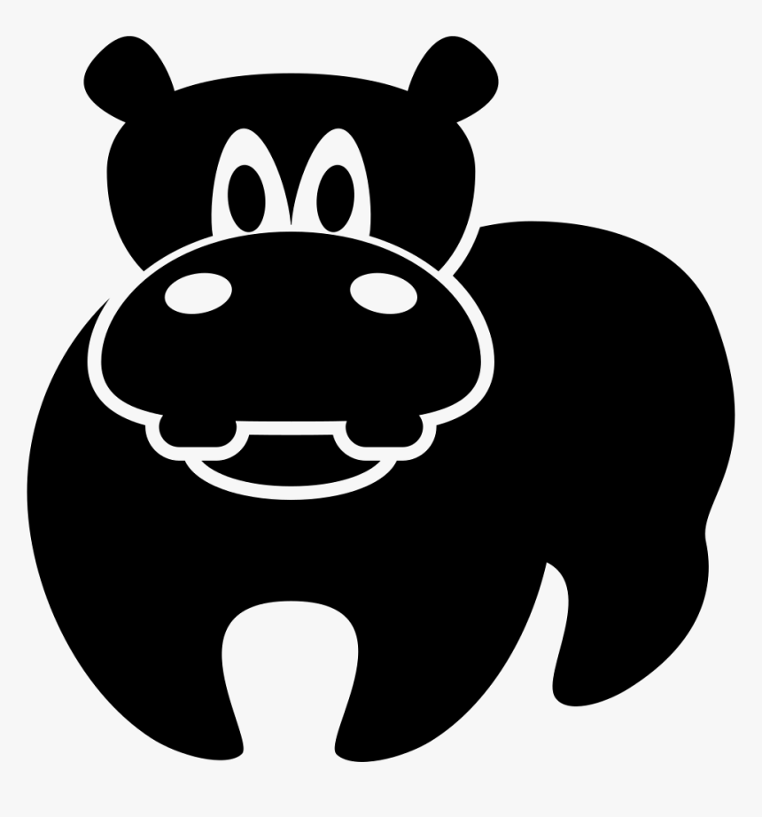 Hippopotamus Silhouette With White Outlines - Nijlpaard Silhouette, HD Png Download, Free Download