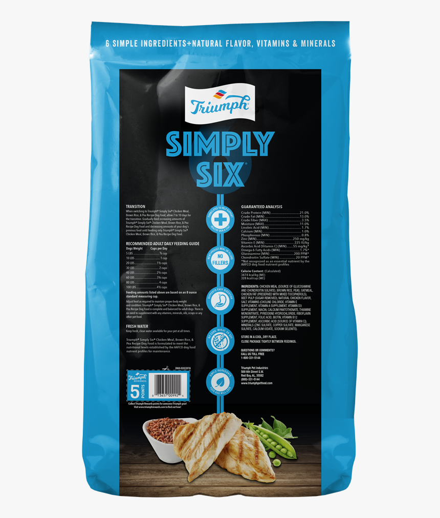 Triumph Dog Simplysix Chicken 14lb Back - Potato Chip, HD Png Download, Free Download