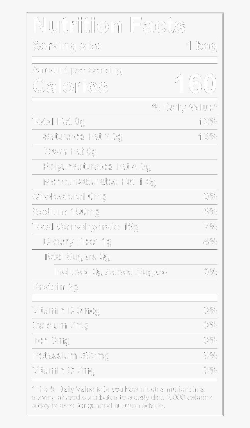 Nutrition Facts - Herr's Potato Chips Nutrition Facts, HD Png Download, Free Download