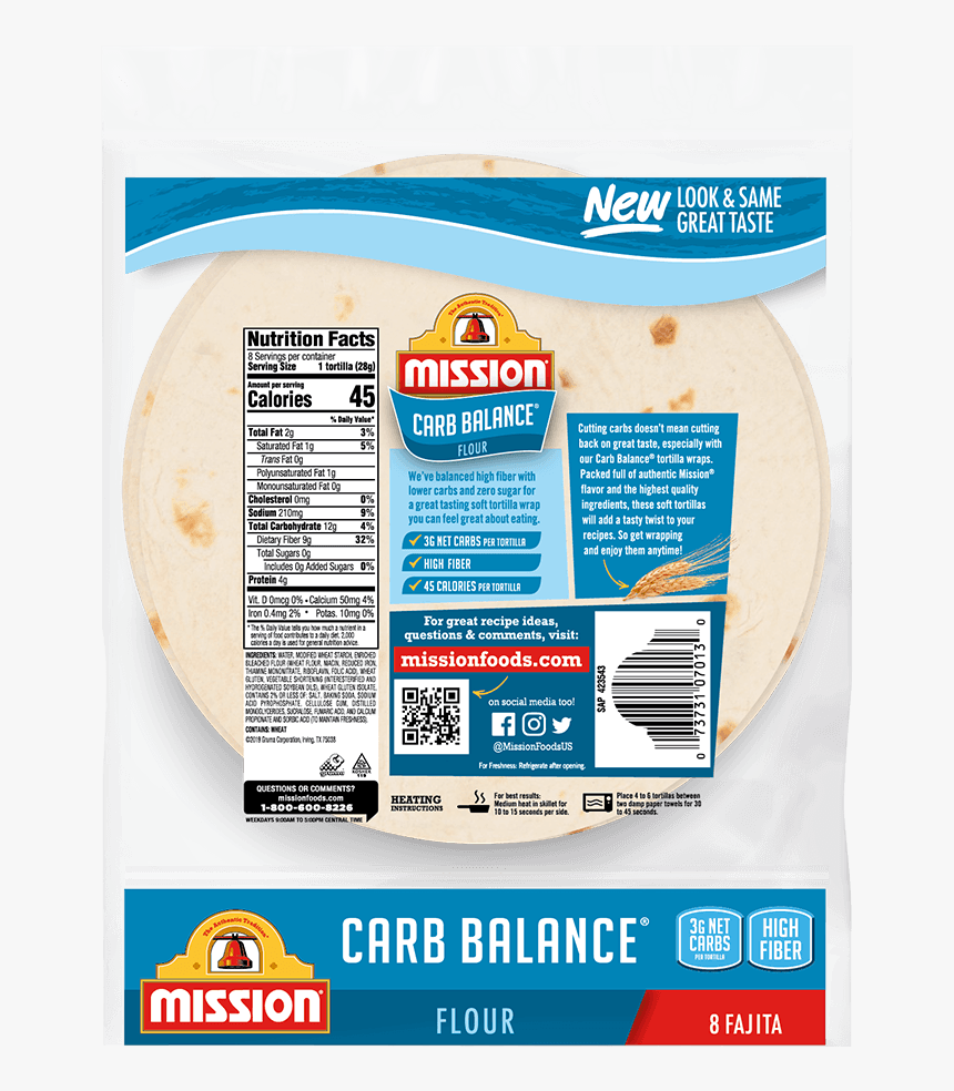 Mission Low Carb Tortilla Nutrition Information HD Png Download Kindpng