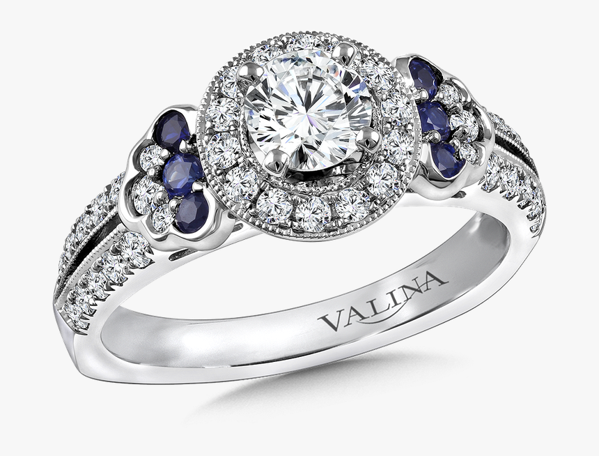 Valina Diamond And Blue Sapphire Engagement Ring Mounting - Pre-engagement Ring, HD Png Download, Free Download