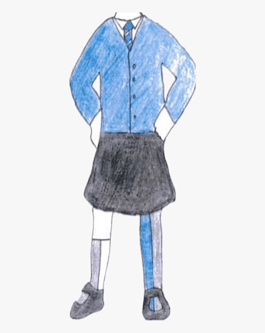 Royal Blue And White Check Dress - Sketch, HD Png Download, Free Download