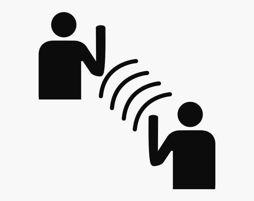 Two People Waving At Each Other - Communication Icon Black And White, HD Png Download, Free Download