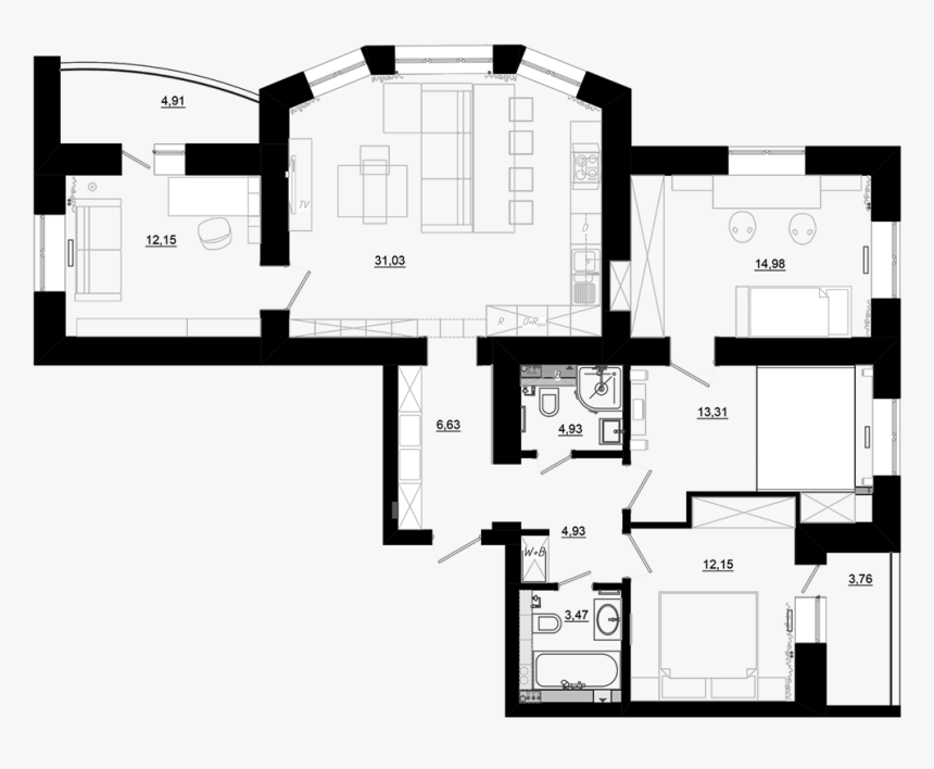 Cozy Apartment Floor Plan, HD Png Download, Free Download