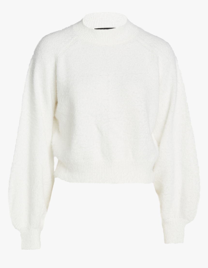 Bell Sleeve Fluffy Knit In Colour Cloud Dancer - Sweater, HD Png Download, Free Download