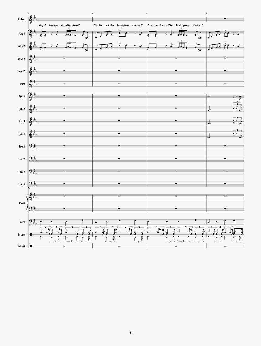 The Real Slim Shady Sheet Music Composed By Arr - Ions In Chemical Compounds Worksheet Key, HD Png Download, Free Download