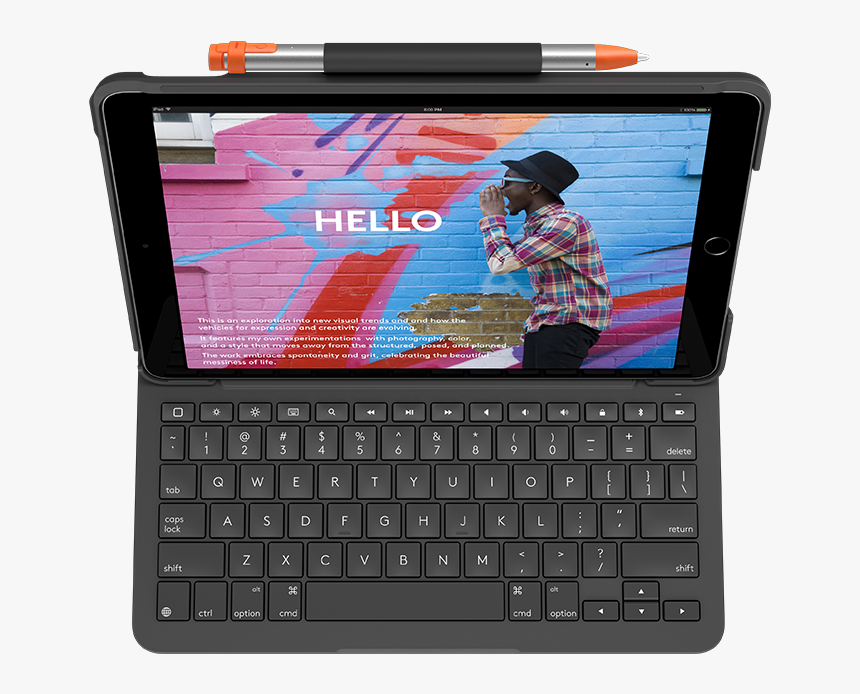 Slim Folio For Ipad 5th And 6th Gen With Integrated - Ipad 7th Generation Keyboard, HD Png Download, Free Download