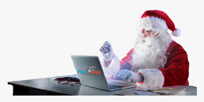 Santa On A Computer, HD Png Download, Free Download