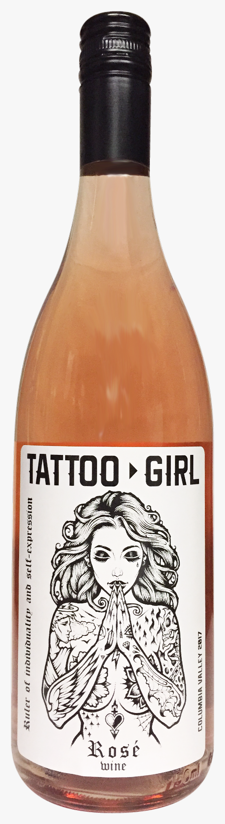 Tattoo Girl Rose Wine, HD Png Download, Free Download