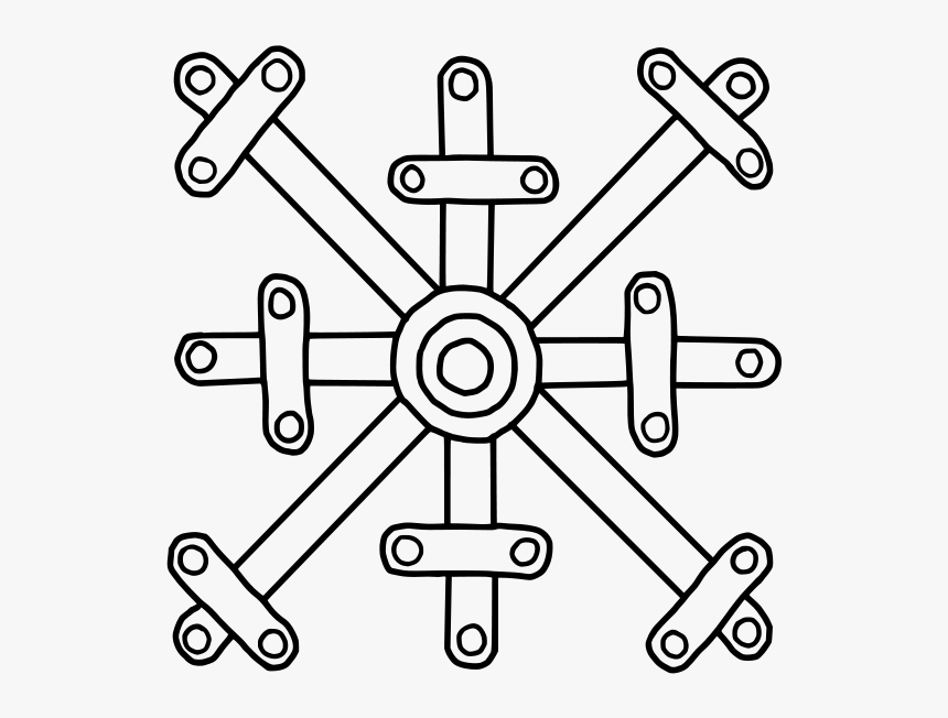 Ship Wheel Line Drawing, HD Png Download, Free Download