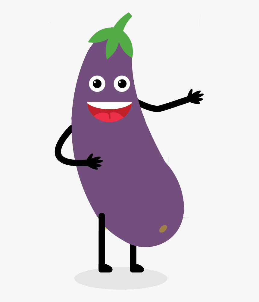 Eggplant Right - Cartoon, HD Png Download, Free Download