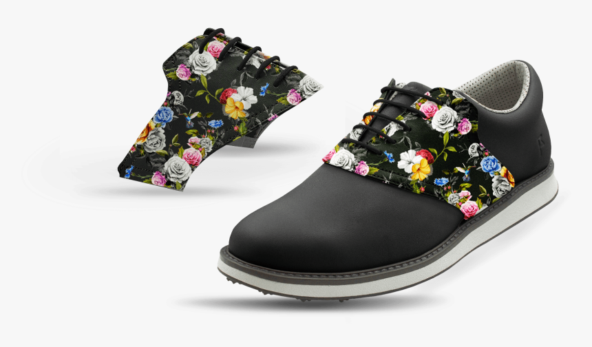 Men"s Dark Roses Saddles On Black Golf Shoe From Jack - Golf Shoe, HD Png Download, Free Download