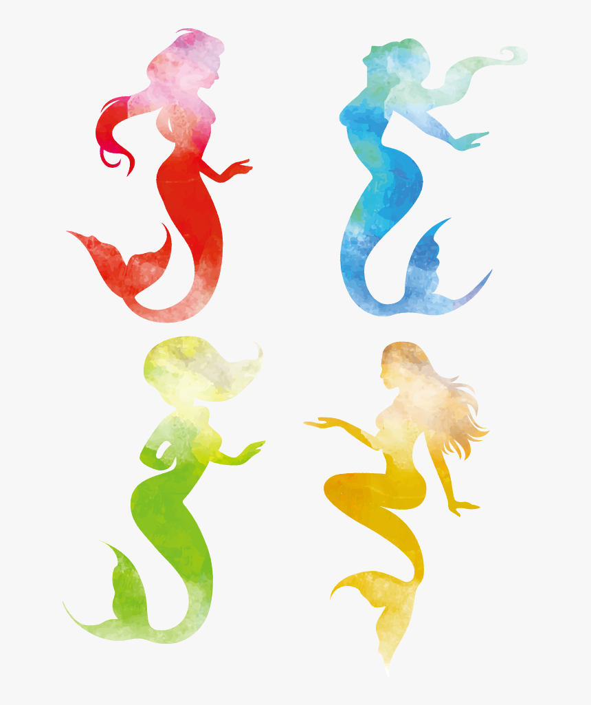 Silhouette Clipart Mermaids Transparent Background, HD Png Download, Free Download