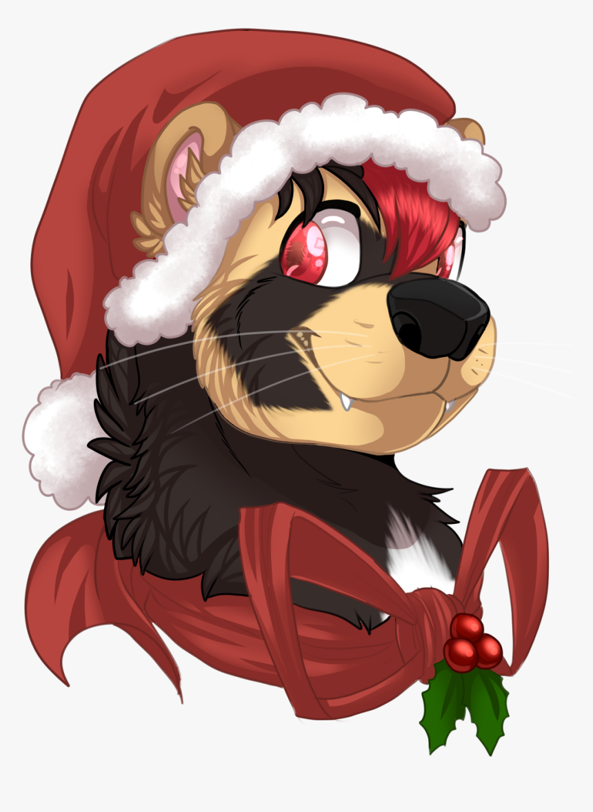 Christmas Ferret - Cartoon, HD Png Download, Free Download