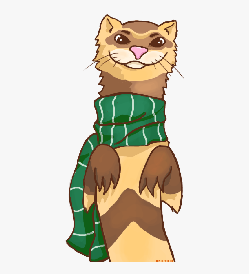 Ferret In A Scarf Clipart , Png Download - Drawing, Transparent Png, Free Download