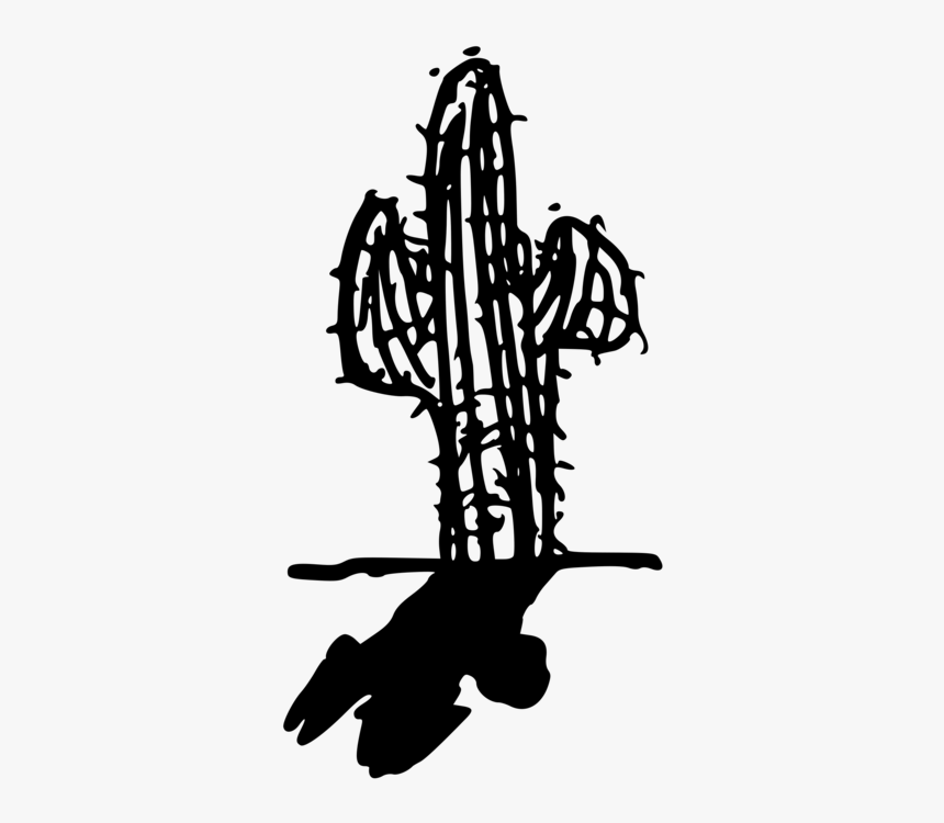 Visual Arts,silhouette,art - Shadow Of A Cactus, HD Png Download, Free Download