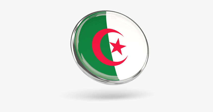 Round Icon With Metal Frame - Algeria Flag, HD Png Download, Free Download