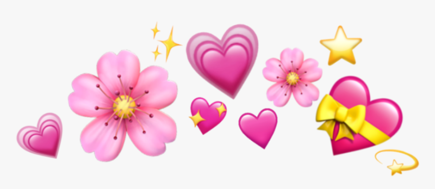 #crown #pink #heart #flower #tumblr - Aesthetic Heart Emoji Transparent, HD Png Download, Free Download