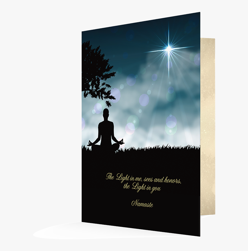 Namaste Holiday Greeting Card - Silhouette, HD Png Download, Free Download