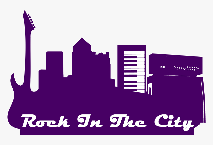 Rock In The City Logo Purple Mid - Detroit Skyline Silhouette, HD Png Download, Free Download