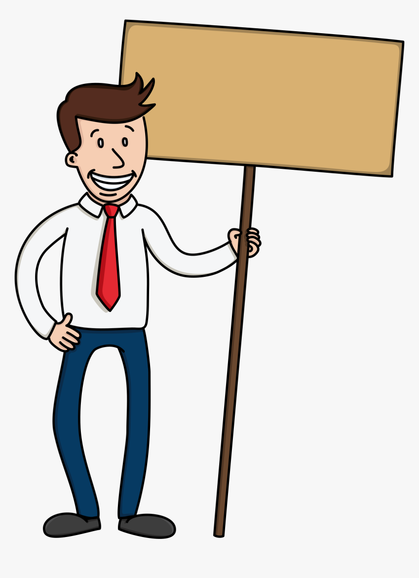 Cartoon Man Holding Paper, HD Png Download, Free Download