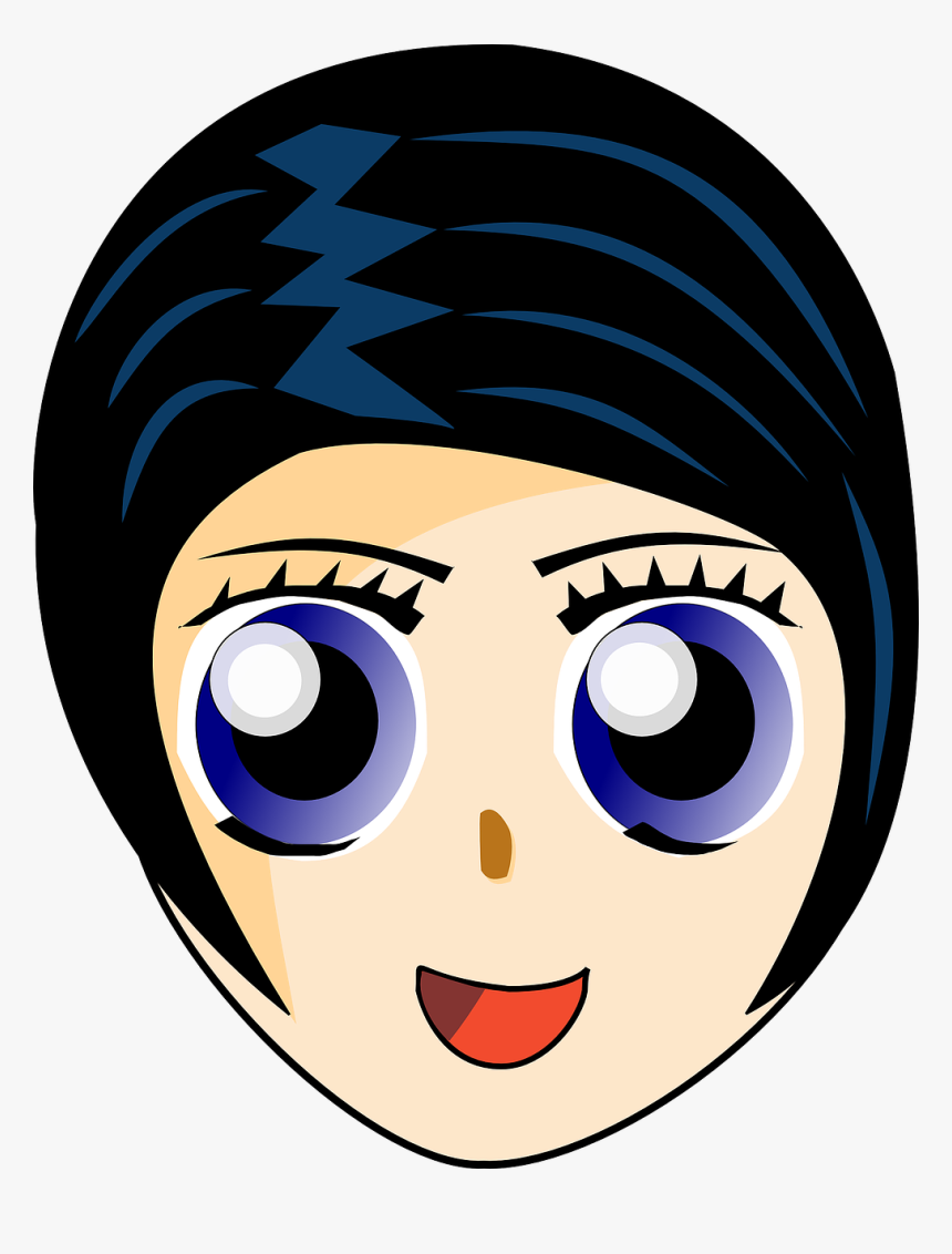 Cartoon Girl With Blue Eye, HD Png Download, Free Download